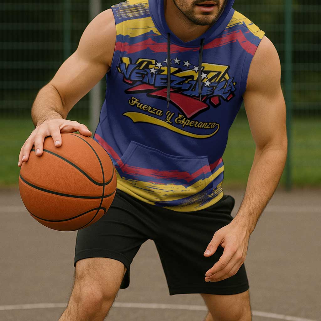 Venezuela Fuerza Y Esperanza Sleeveless Hoodie - Wonder Print Shop