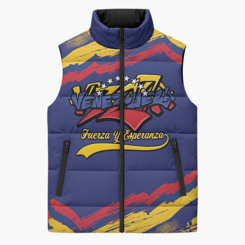 Venezuela Fuerza Y Esperanza Sleeveless Puffer Jacket - Wonder Print Shop