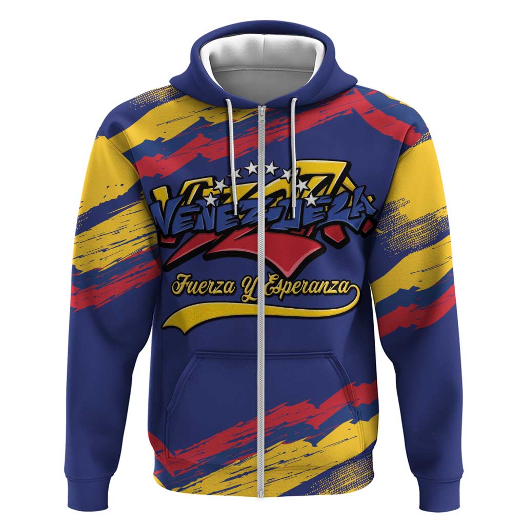 Venezuela Fuerza Y Esperanza Zip Hoodie - Wonder Print Shop