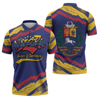 Venezuela Fuerza Y Esperanza Zipper Polo Shirt - Wonder Print Shop