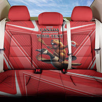 Personalized Beaver and Goose Happy Canada Day Back Car Seat Cover Est 1867 A Mari Usque Ad Mare
