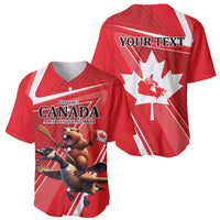 Personalized Beaver and Goose Happy Canada Day Baseball Jersey Est 1867 A Mari Usque Ad Mare