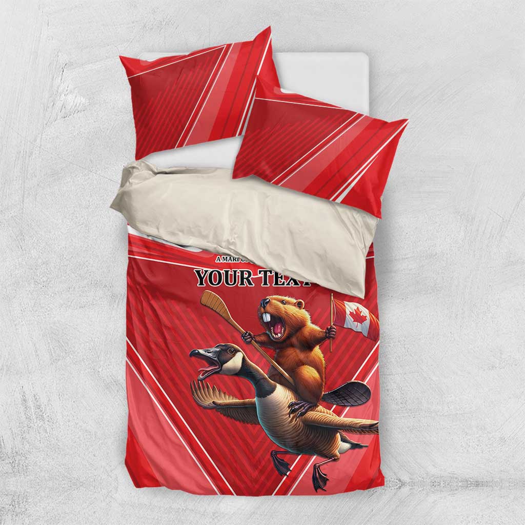 Personalized Beaver and Goose Happy Canada Day Bedding Set Est 1867 A Mari Usque Ad Mare