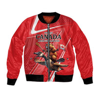 Personalized Beaver and Goose Happy Canada Day Bomber Jacket Est 1867 A Mari Usque Ad Mare