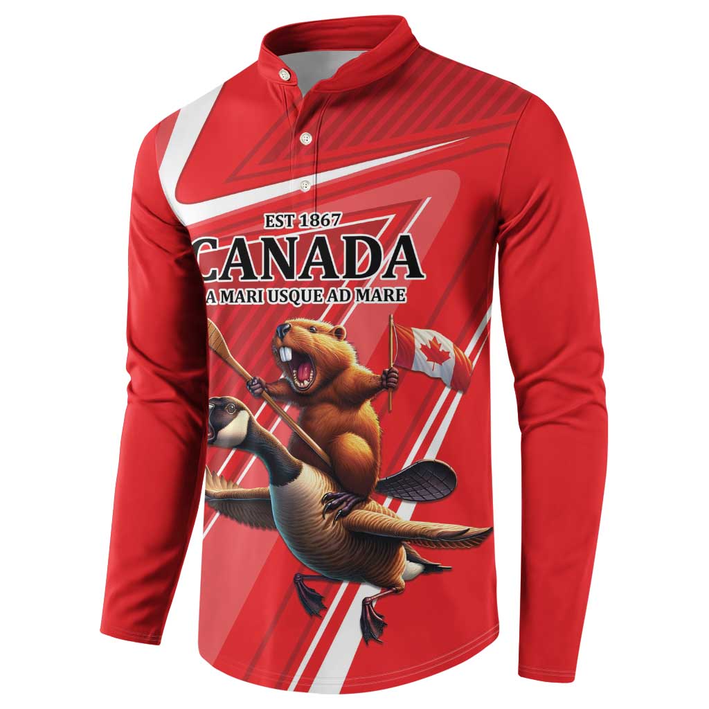 Personalized Beaver and Goose Happy Canada Day Button Sweatshirt Est 1867 A Mari Usque Ad Mare