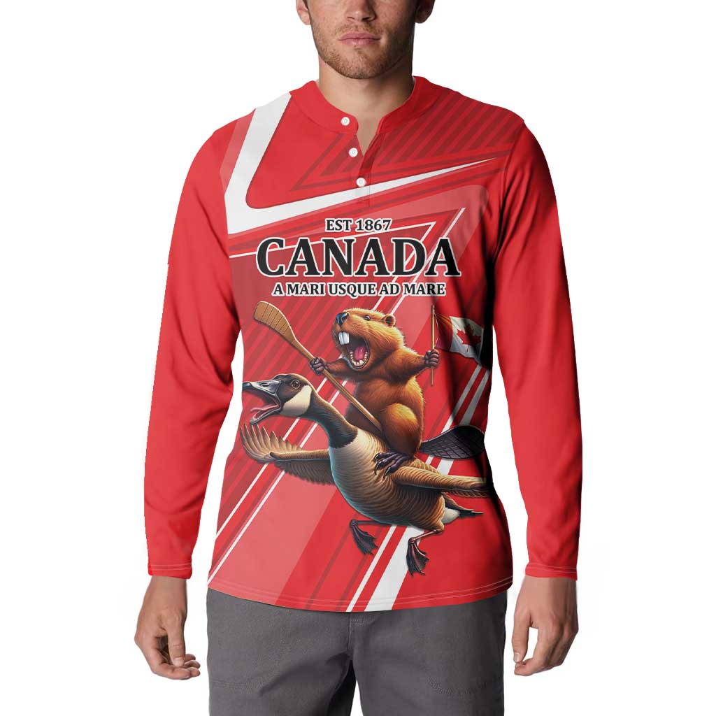 Personalized Beaver and Goose Happy Canada Day Button Sweatshirt Est 1867 A Mari Usque Ad Mare