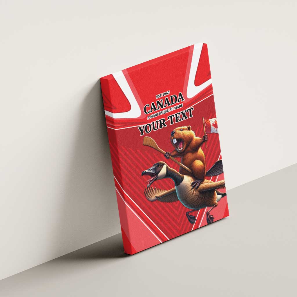 Personalized Beaver and Goose Happy Canada Day Canvas Wall Art Est 1867 A Mari Usque Ad Mare