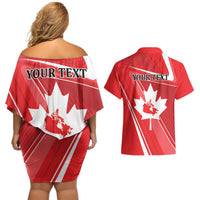 Personalized Beaver and Goose Happy Canada Day Couples Matching Off Shoulder Short Dress and Hawaiian Shirt Est 1867 A Mari Usque Ad Mare