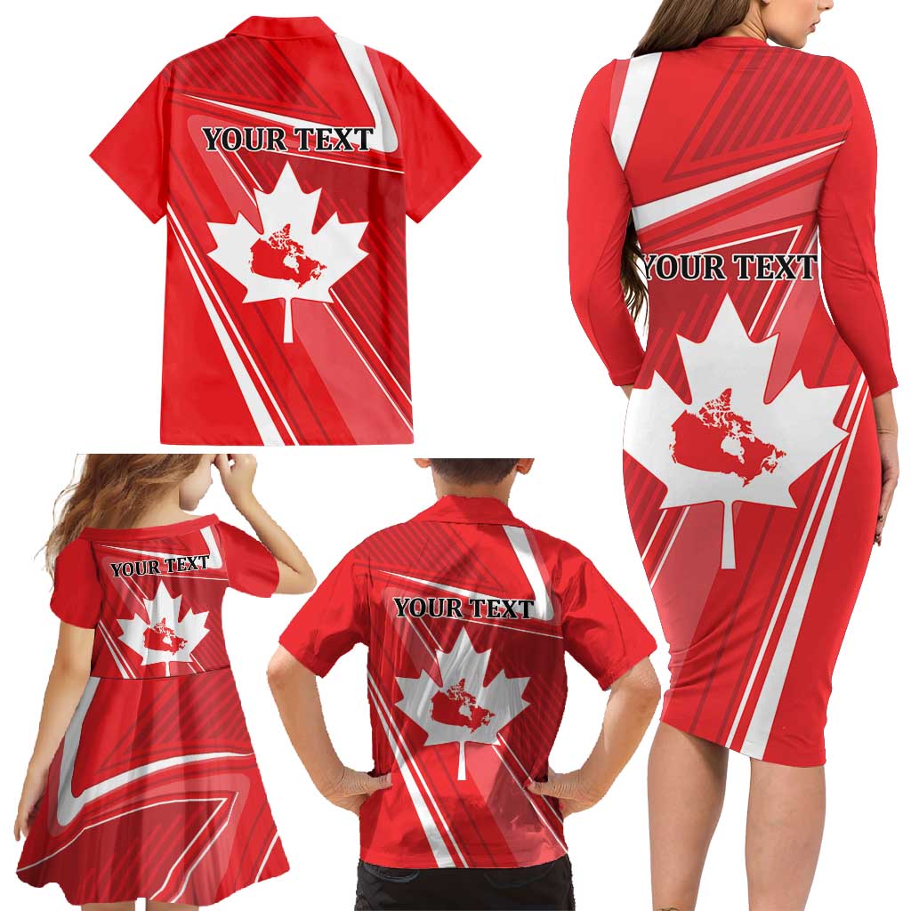 Personalized Beaver and Goose Happy Canada Day Family Matching Long Sleeve Bodycon Dress and Hawaiian Shirt Est 1867 A Mari Usque Ad Mare