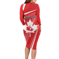 Personalized Beaver and Goose Happy Canada Day Family Matching Long Sleeve Bodycon Dress and Hawaiian Shirt Est 1867 A Mari Usque Ad Mare