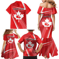 Personalized Beaver and Goose Happy Canada Day Family Matching Mermaid Dress and Hawaiian Shirt Est 1867 A Mari Usque Ad Mare