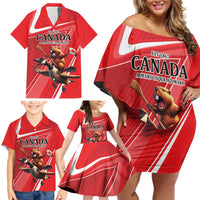 Personalized Beaver and Goose Happy Canada Day Family Matching Off Shoulder Short Dress and Hawaiian Shirt Est 1867 A Mari Usque Ad Mare