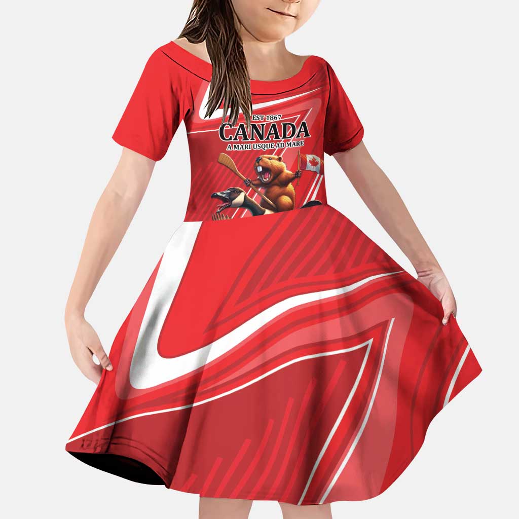 Personalized Beaver and Goose Happy Canada Day Family Matching Puletasi and Hawaiian Shirt Est 1867 A Mari Usque Ad Mare