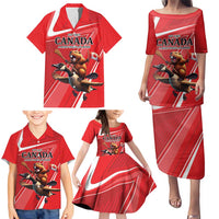 Personalized Beaver and Goose Happy Canada Day Family Matching Puletasi and Hawaiian Shirt Est 1867 A Mari Usque Ad Mare