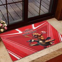 Personalized Beaver and Goose Happy Canada Day Rubber Doormat Est 1867 A Mari Usque Ad Mare