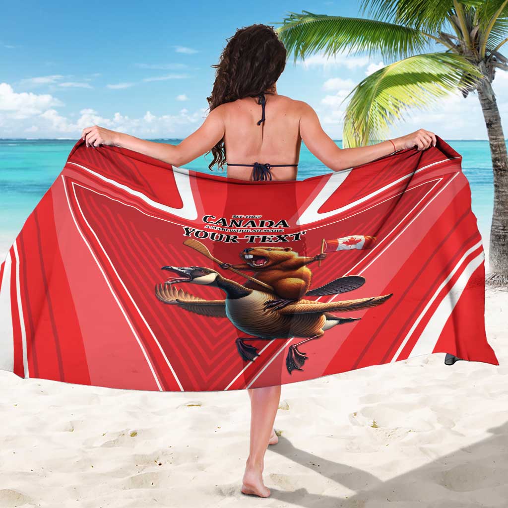 Personalized Beaver and Goose Happy Canada Day Sarong Est 1867 A Mari Usque Ad Mare