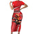 Personalized Beaver and Goose Happy Canada Day Short Sleeve Bodycon Dress Est 1867 A Mari Usque Ad Mare
