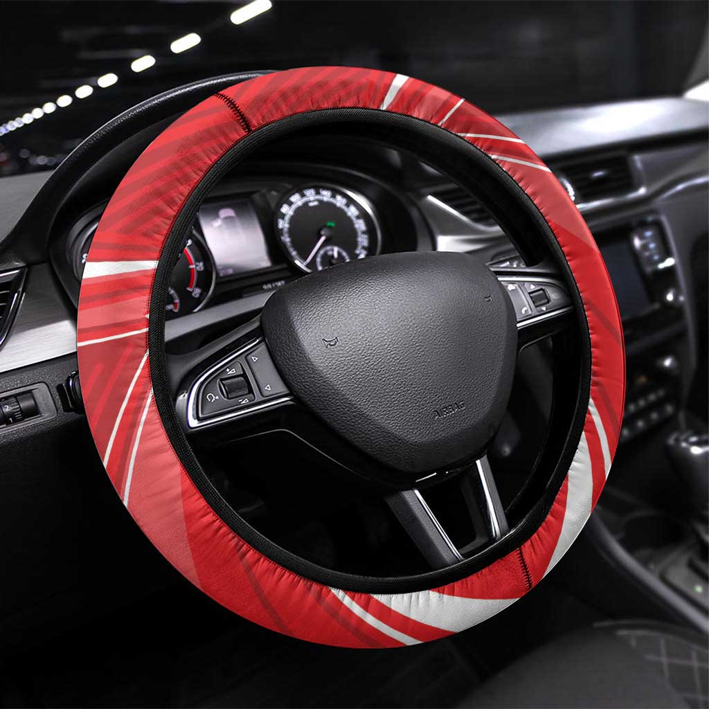 Beaver and Goose Happy Canada Day Steering Wheel Cover Est 1867 A Mari Usque Ad Mare