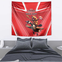 Personalized Beaver and Goose Happy Canada Day Tapestry Est 1867 A Mari Usque Ad Mare