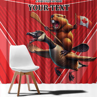 Personalized Beaver and Goose Happy Canada Day Window Curtain Est 1867 A Mari Usque Ad Mare