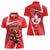 Personalized Beaver and Goose Happy Canada Day Women Polo Shirt Est 1867 A Mari Usque Ad Mare
