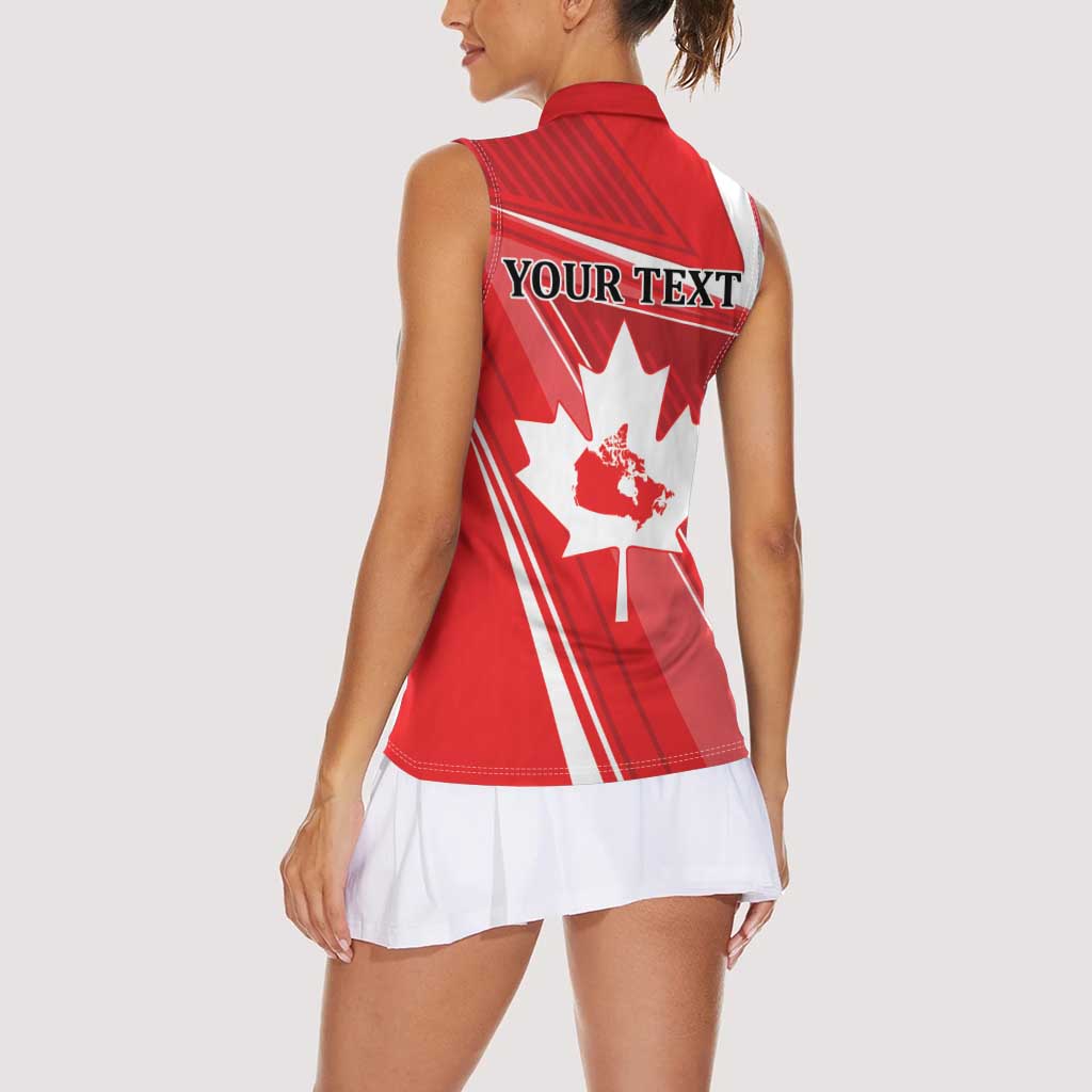 Personalized Beaver and Goose Happy Canada Day Women Sleeveless Polo Shirt Est 1867 A Mari Usque Ad Mare