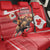 Personalized Beaver and Moose Happy Canada Day Back Car Seat Cover Est 1867 A Mari Usque Ad Mare