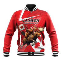 Personalized Beaver and Moose Happy Canada Day Baseball Jacket Est 1867 A Mari Usque Ad Mare