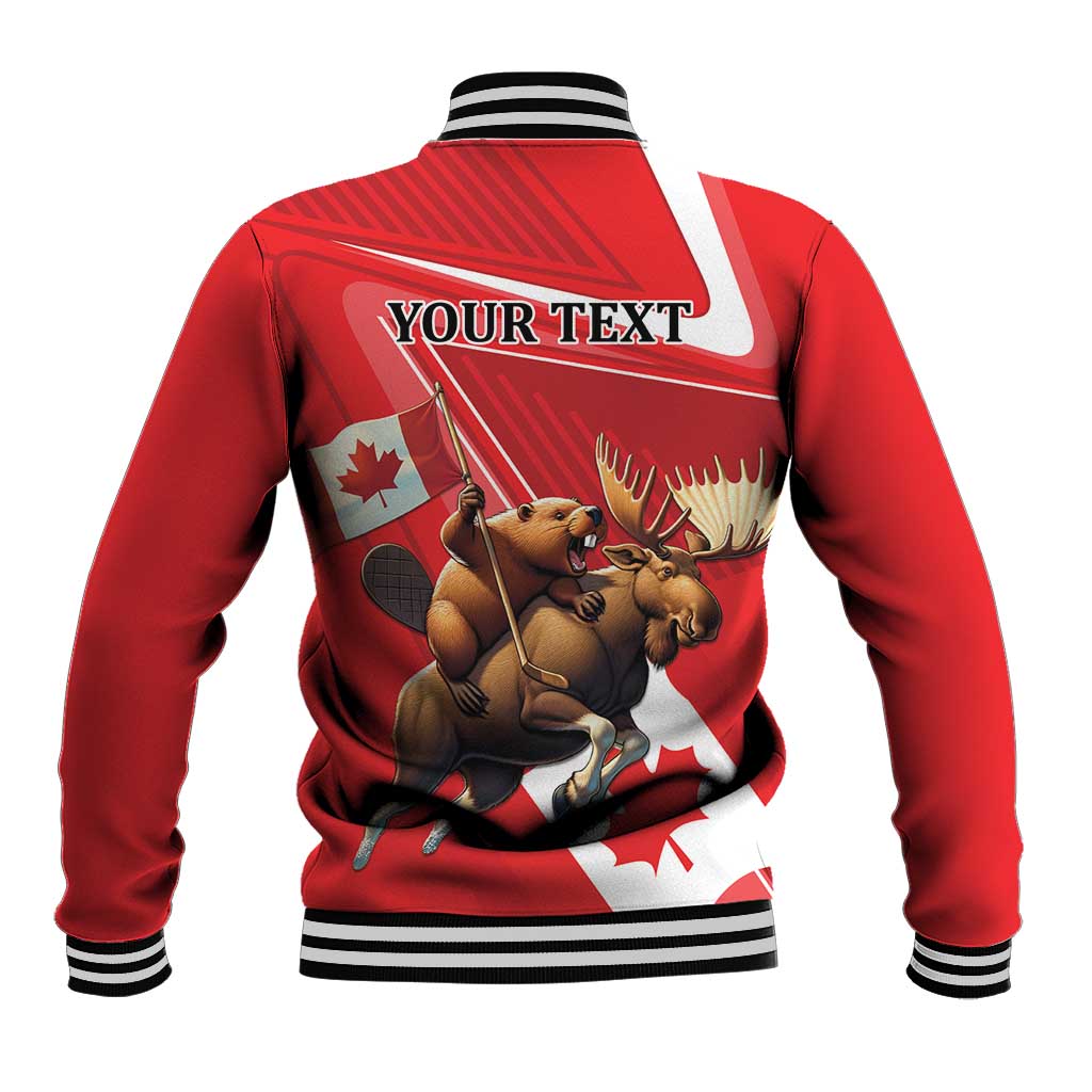 Personalized Beaver and Moose Happy Canada Day Baseball Jacket Est 1867 A Mari Usque Ad Mare