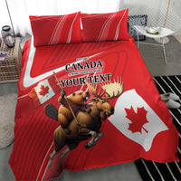 Personalized Beaver and Moose Happy Canada Day Bedding Set Est 1867 A Mari Usque Ad Mare