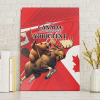 Personalized Beaver and Moose Happy Canada Day Canvas Wall Art Est 1867 A Mari Usque Ad Mare