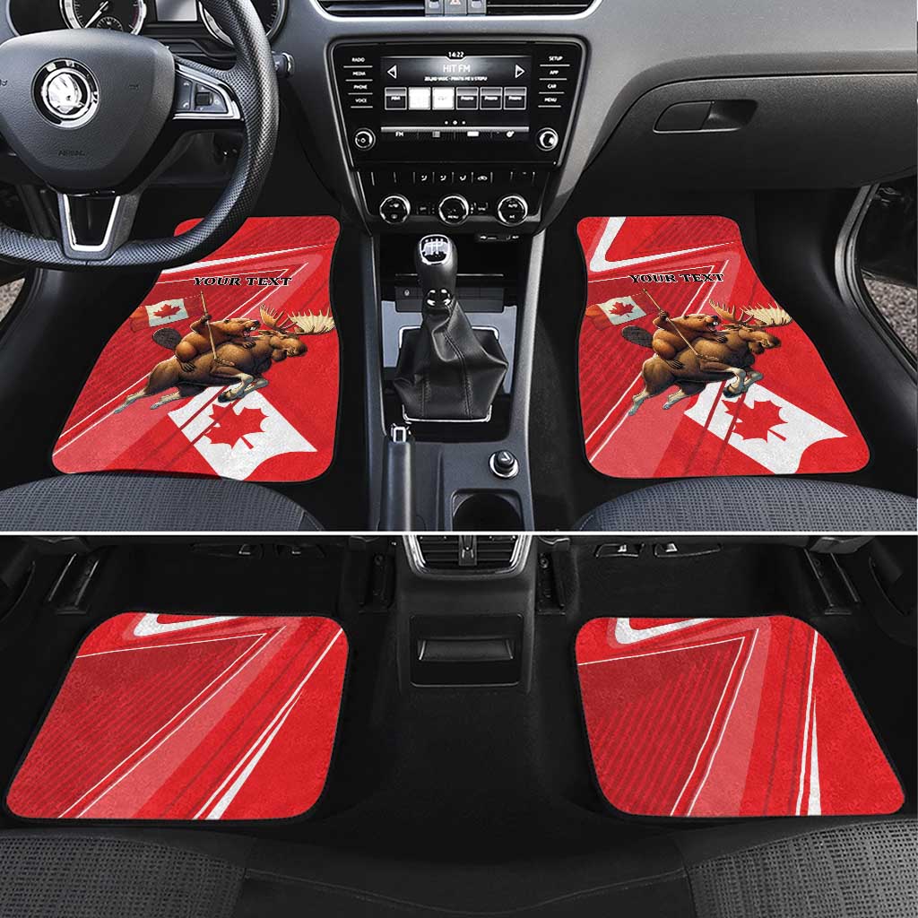 Personalized Beaver and Moose Happy Canada Day Car Mats Est 1867 A Mari Usque Ad Mare