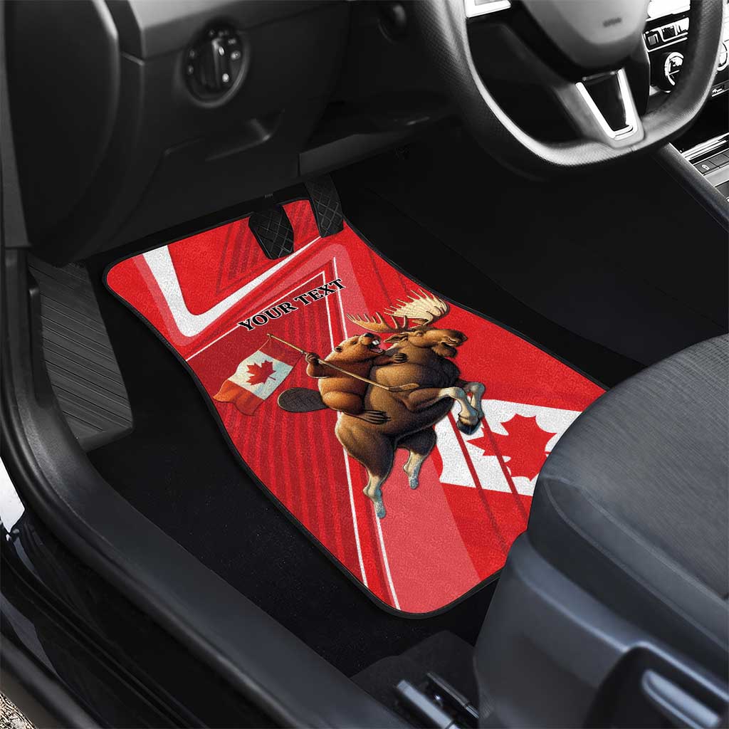 Personalized Beaver and Moose Happy Canada Day Car Mats Est 1867 A Mari Usque Ad Mare