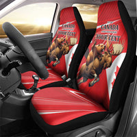 Personalized Beaver and Moose Happy Canada Day Car Seat Cover Est 1867 A Mari Usque Ad Mare