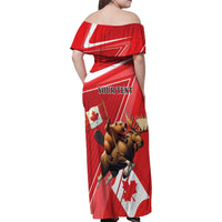 Personalized Beaver and Moose Happy Canada Day Family Matching Off Shoulder Maxi Dress and Hawaiian Shirt Est 1867 A Mari Usque Ad Mare