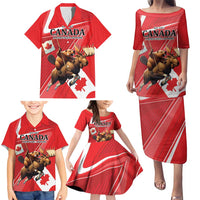 Personalized Beaver and Moose Happy Canada Day Family Matching Puletasi and Hawaiian Shirt Est 1867 A Mari Usque Ad Mare