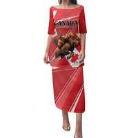 Personalized Beaver and Moose Happy Canada Day Family Matching Puletasi and Hawaiian Shirt Est 1867 A Mari Usque Ad Mare