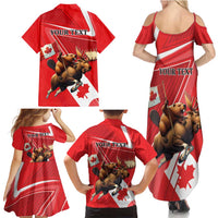 Personalized Beaver and Moose Happy Canada Day Family Matching Summer Maxi Dress and Hawaiian Shirt Est 1867 A Mari Usque Ad Mare
