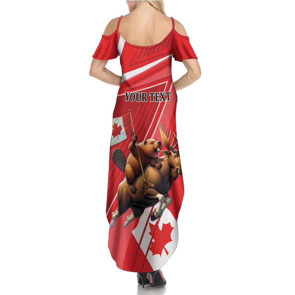 Personalized Beaver and Moose Happy Canada Day Family Matching Summer Maxi Dress and Hawaiian Shirt Est 1867 A Mari Usque Ad Mare