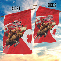 Personalized Beaver and Moose Happy Canada Day Garden Flag Est 1867 A Mari Usque Ad Mare