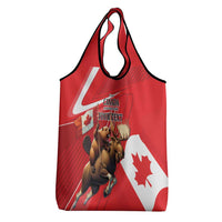 Personalized Beaver and Moose Happy Canada Day Grocery Bag Est 1867 A Mari Usque Ad Mare