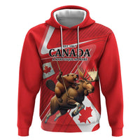 Personalized Beaver and Moose Happy Canada Day Hoodie Est 1867 A Mari Usque Ad Mare