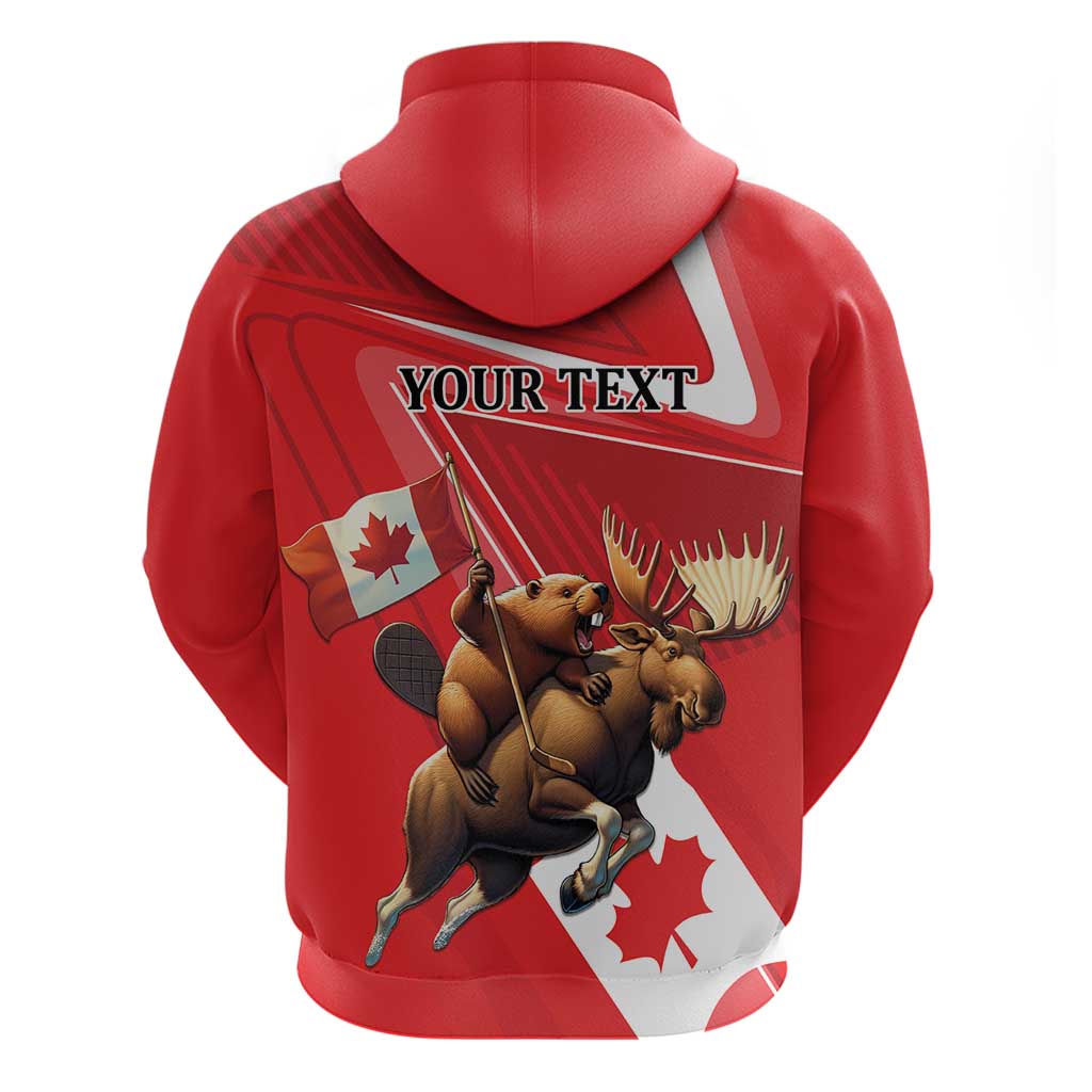 Personalized Beaver and Moose Happy Canada Day Hoodie Est 1867 A Mari Usque Ad Mare