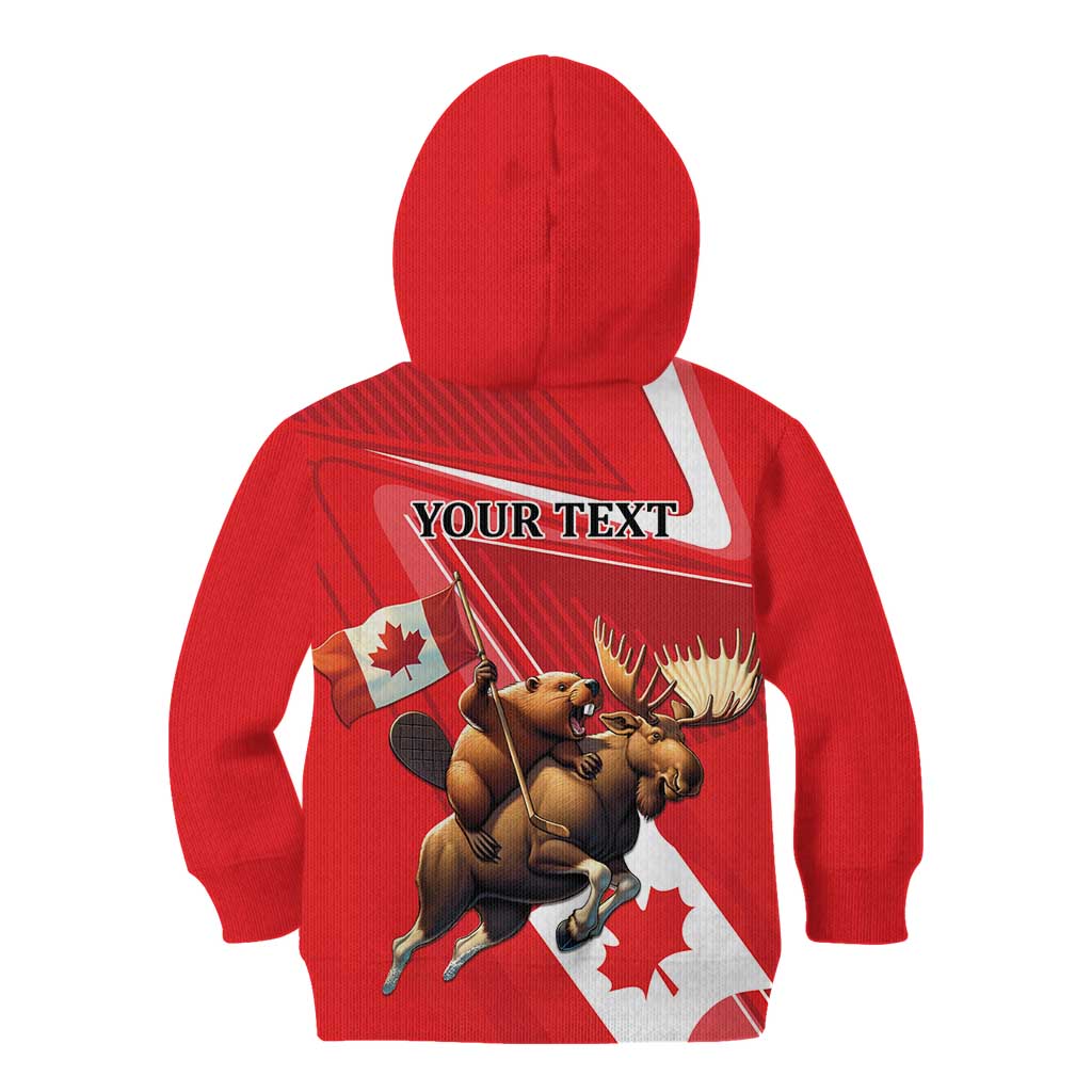 Personalized Beaver and Moose Happy Canada Day Kid Hoodie Est 1867 A Mari Usque Ad Mare