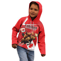 Personalized Beaver and Moose Happy Canada Day Kid Hoodie Est 1867 A Mari Usque Ad Mare
