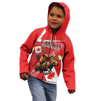 Personalized Beaver and Moose Happy Canada Day Kid Hoodie Est 1867 A Mari Usque Ad Mare