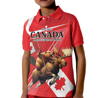 Personalized Beaver and Moose Happy Canada Day Kid Polo Shirt Est 1867 A Mari Usque Ad Mare