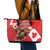 Personalized Beaver and Moose Happy Canada Day Leather Tote Bag Est 1867 A Mari Usque Ad Mare