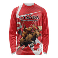 Personalized Beaver and Moose Happy Canada Day Long Sleeve Shirt Est 1867 A Mari Usque Ad Mare