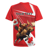 Personalized Beaver and Moose Happy Canada Day Rugby Jersey Est 1867 A Mari Usque Ad Mare